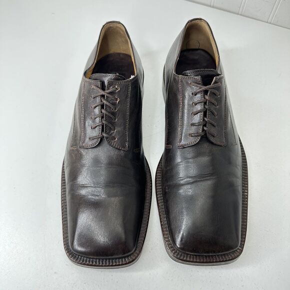 Avventura Brown Leather Dress Shoes Oxfords Made In Spain Mens Size 41 (9-9.5)